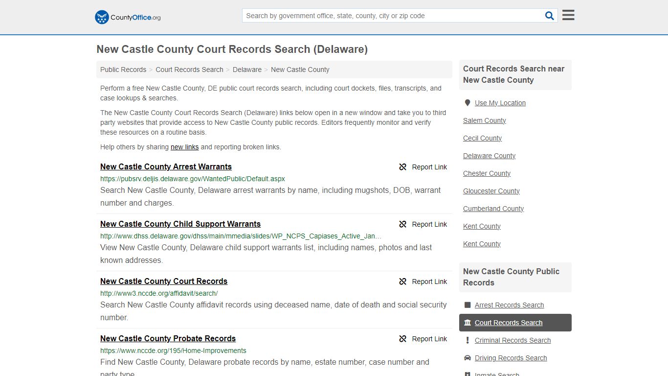 New Castle County Court Records Search (Delaware) - County Office