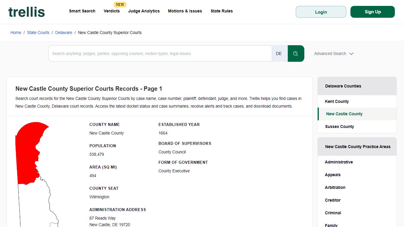 New Castle County Superior Court Records | Docket Search Delaware Page ...