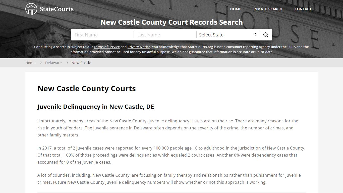 New Castle County, DE Courts - Records & Cases - StateCourts